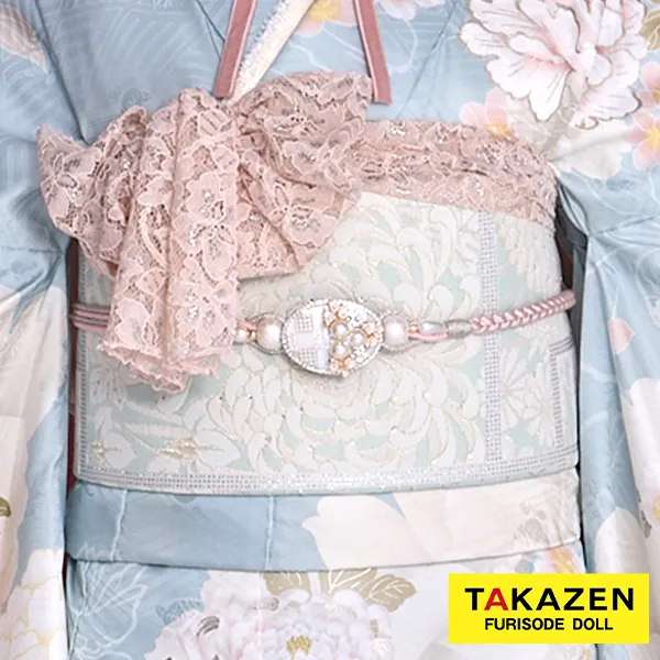 帯締め　薄ピンク　スワロフスキー付き　お洒落　キラキラ　かわいい　ネットレンタル