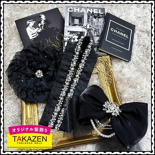 パール付き重ね衿ネットレンタル　黒/白　キラキラ　可愛い　目立つ　オシャレ小物