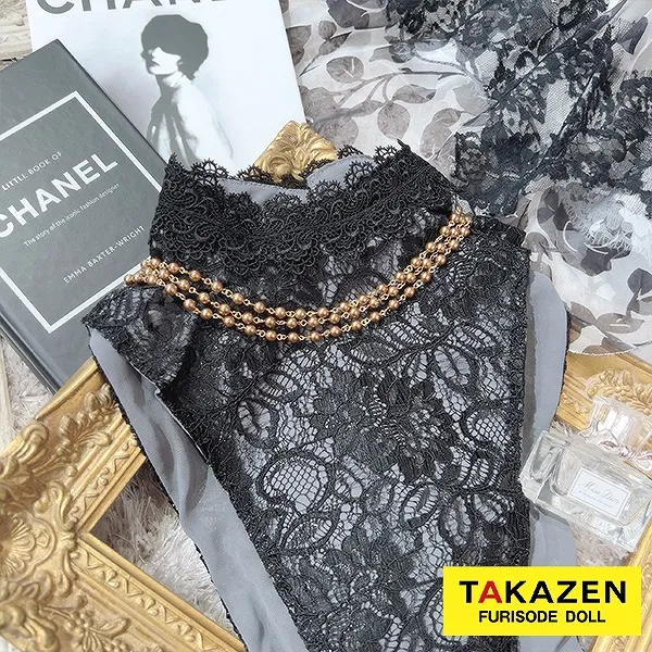 レースインナーネットレンタル(レース素材つけ襟単品レンタル)　ブラック　おしゃれ