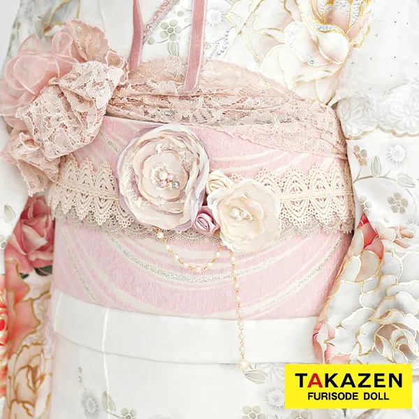 お洒落♡レース素材帯締めネットレンタル　グレー/ピンク