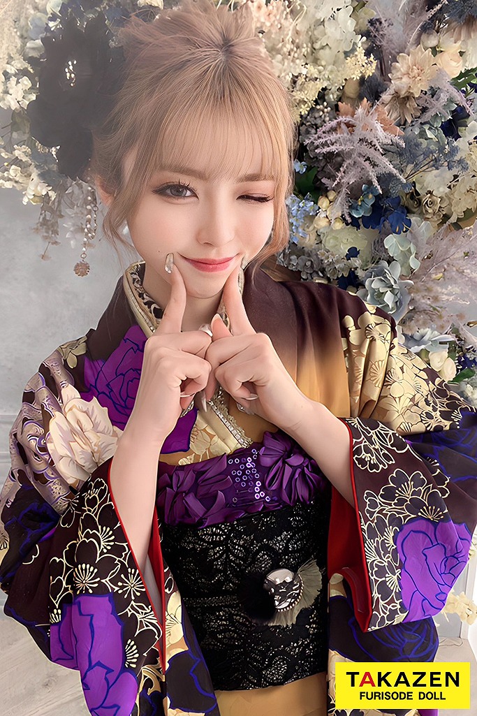 安い　ギャルモード　からし/紫/黒　薔薇大柄　MURUAブランド　派手　豪華　かっこいい　目立つ　ゆいちゃみ　31153