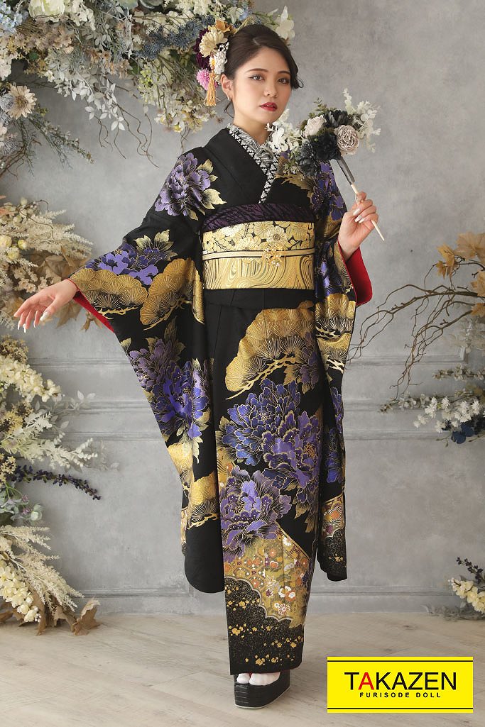 301z22◎ラメ振袖 金彩 金駒刺繍 桜 華やか 成人式 結婚式◎美品 直営