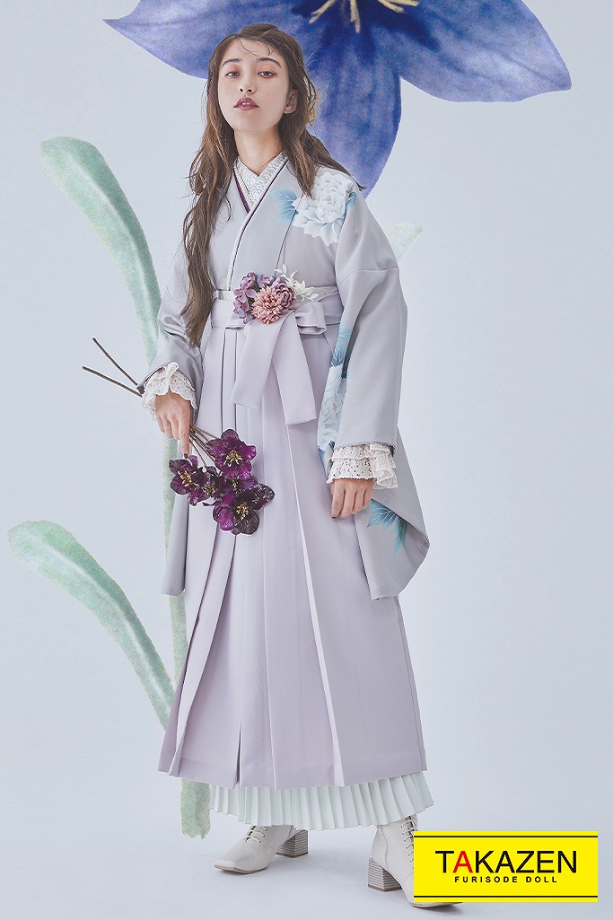 薄色上品大人っぽい袴ネットレンタル(シンプル)　薄紫/ラベンダー　K23081