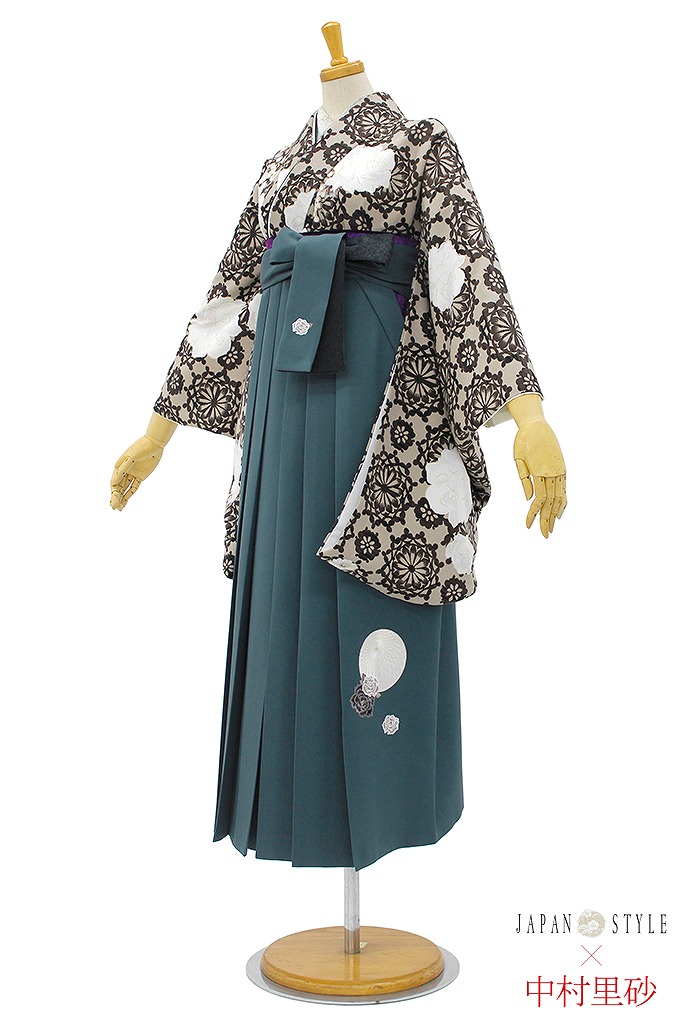 JAPAN STYLE×中村里砂最新袴ネットレンタル　ベージュ/くすみ色　おしゃれ　アンティーク調　R23035