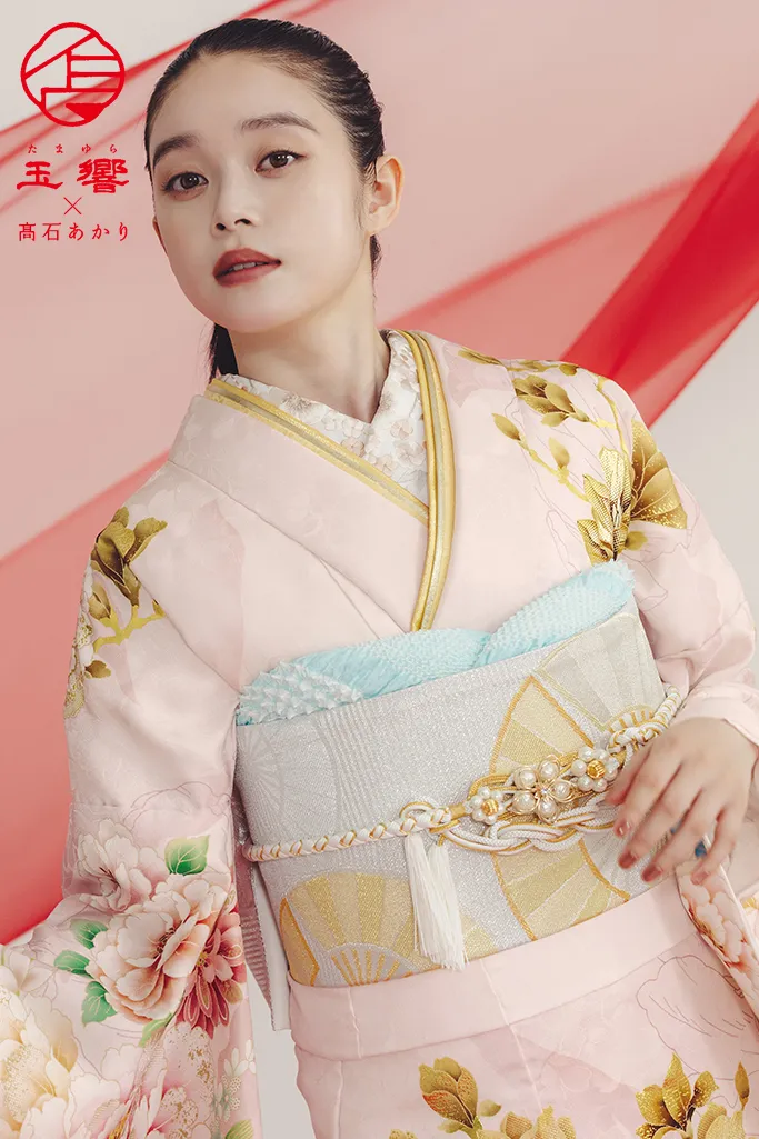 玉響×髙石あかりブランド振袖ネットレンタル　正統派古典　ピンク/淡い色　牡丹柄　かわいい　綺麗　K1275