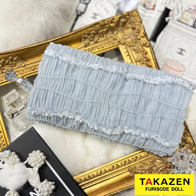 ラメ入りシフォン素材帯揚げ　キラキラ　おしゃれ　かわいい　アレンジ自由　白/黒/クリーム　帯揚げ50