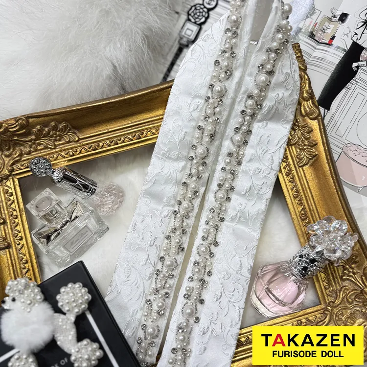 パール付き重ね衿ネットレンタル　白　キラキラ　可愛い　目立つ　オシャレ小物　重ね衿47