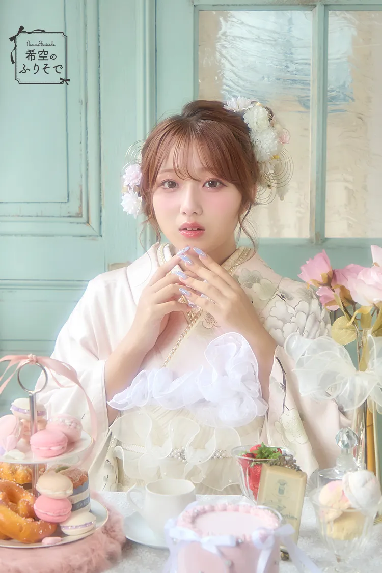 希空のふりそでネットレンタルネットレンタル　ピンク　牡丹柄　かわいい　キュート　ガーリーな着こなし　ゆるふわ　K1280