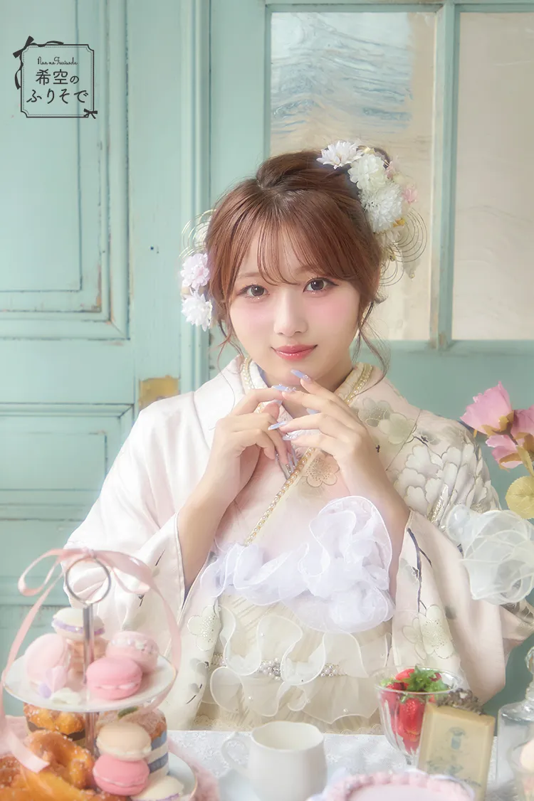 希空のふりそでネットレンタルネットレンタル　ピンク　牡丹柄　かわいい　キュート　ガーリーな着こなし　ゆるふわ　K1280