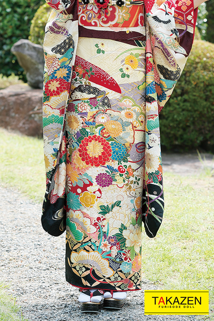 ☆大感謝セール】 振袖 白地に七宝と菊furisode-2021 22点フルセット