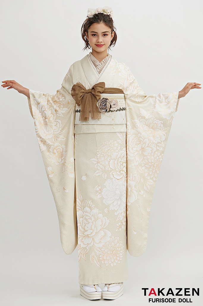 くすみカラーガーリー　薄黄色/クリーム/パステルカラー 　シンプルボタン柄　淡い色　トレンドおしゃれ　ブリッジマン遊七　24014