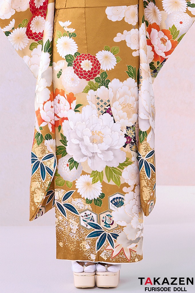 正統派古典　からし/マスタード　牡丹柄/大柄　トレンド　上品　綺麗　高身長さんにおすすめ　天翔天音　26021