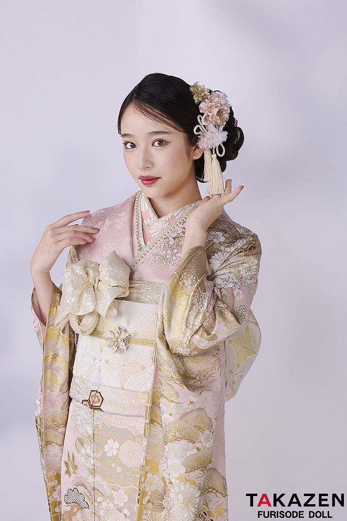 高級古典　関芳/最高級金彩刺繍友禅　ピンク　レース　綺麗　桂由美振袖　天翔天音　26034