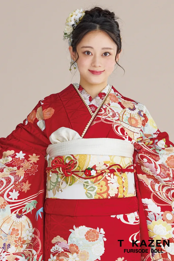 最新作正統派古典　ピンク　鞠柄/流水模様　王道　かわいい　はんなり　上品　きれいめ　清楚　FURISODE DOLLオリジナルカラー振袖ネットレンタル　佐藤不二子　27021