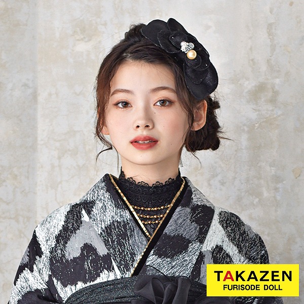 レースインナーネットレンタル　（レース素材つけ襟・袖・スカート・パールネックレスの4点セット）　ブラック/黒