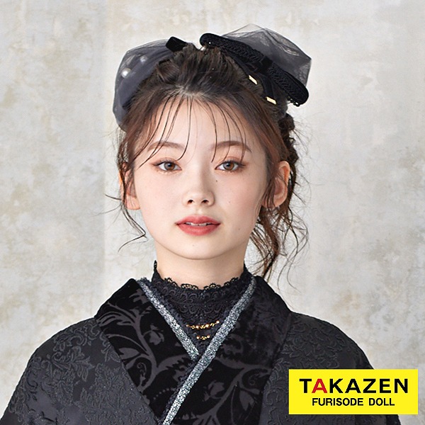 レースインナーネットレンタル　（レース素材つけ襟・袖・スカート・パールネックレスの4点セット）　ブラック/黒