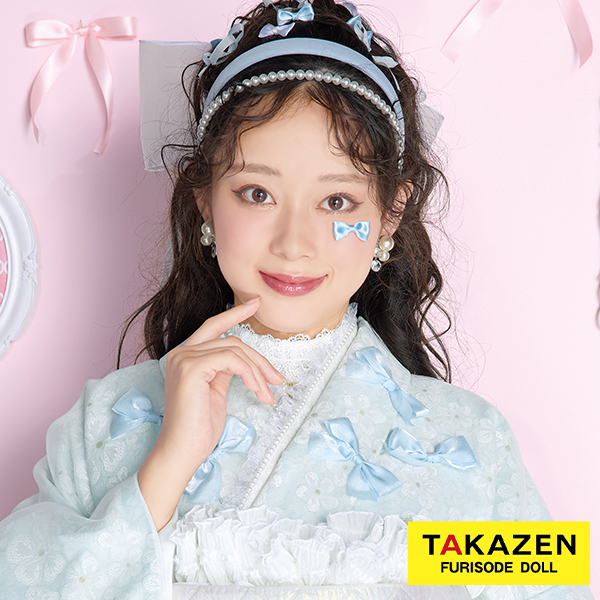 フリルパール付き重ね衿ネットレンタル　ピンク/白/黒(3種類)