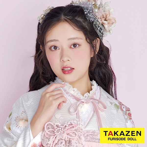 フリルパール付き重ね衿ネットレンタル　ピンク/白/黒(3種類)