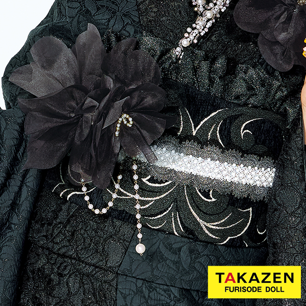 おしゃれ帯締め通販　シフォンフラワー　黒　レース　かわいい　ワンホンスタイル　帯締め52