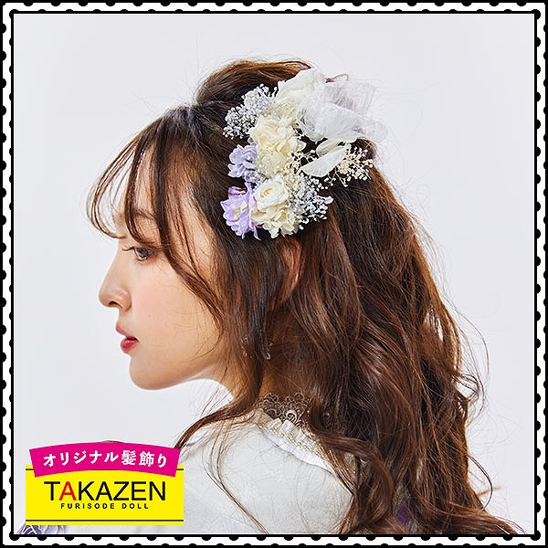 組み合わせ自由　バラ髪飾り　かわいいヘアアクセサリーセット通販　白/ホワイト
