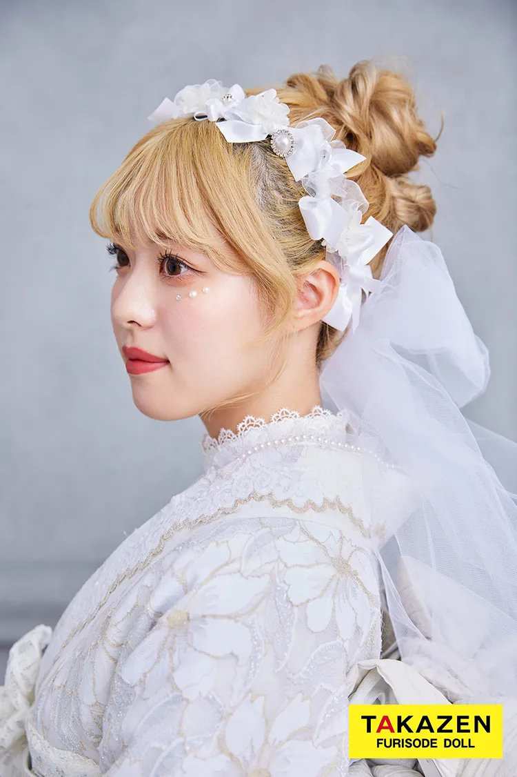 激安！くすみカラーガーリー　白 　総レース振袖ネットレンタル　かわいい　ホワイトコーデ　量産型　おしゃれ　23015