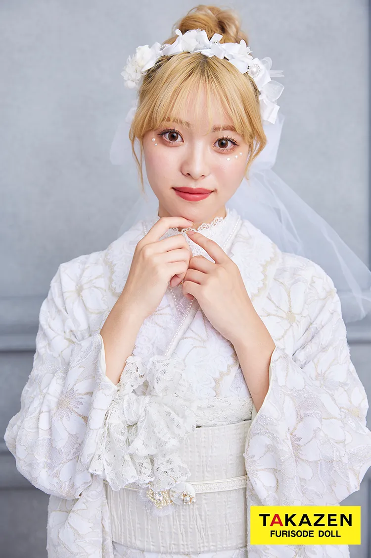 激安！くすみカラーガーリー　白 　総レース振袖ネットレンタル　かわいい　ホワイトコーデ　量産型　おしゃれ　23015