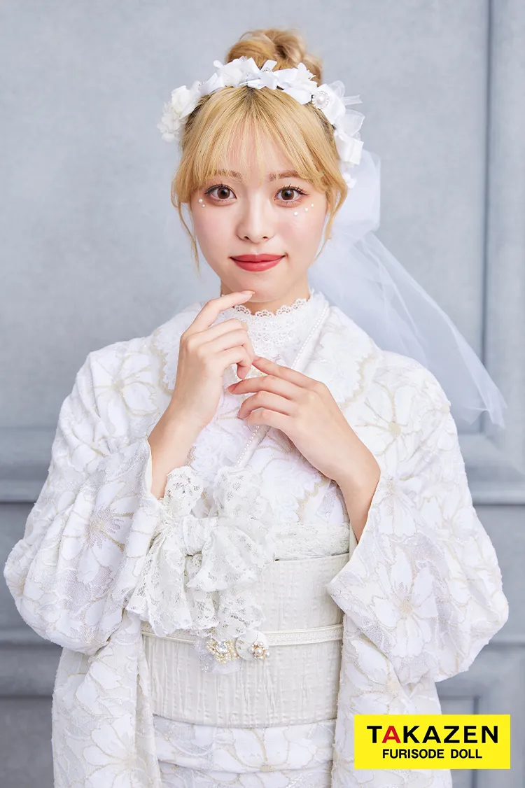 激安！くすみカラーガーリー　白 　総レース振袖ネットレンタル　かわいい　ホワイトコーデ　量産型　おしゃれ　23015