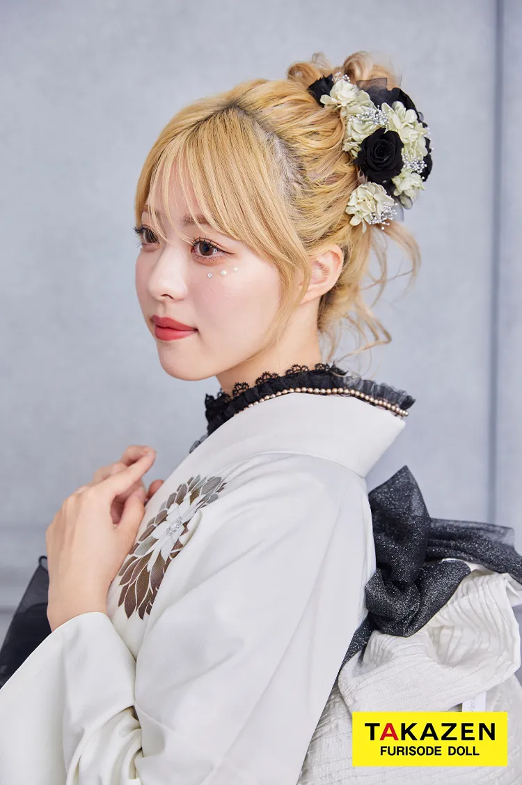 安い！玉城ティナ×紅一点ブランド振袖ネットレンタル　白/ホワイト　すっきり柄/ワンポイント柄　シンプル　大人っぽい　23018