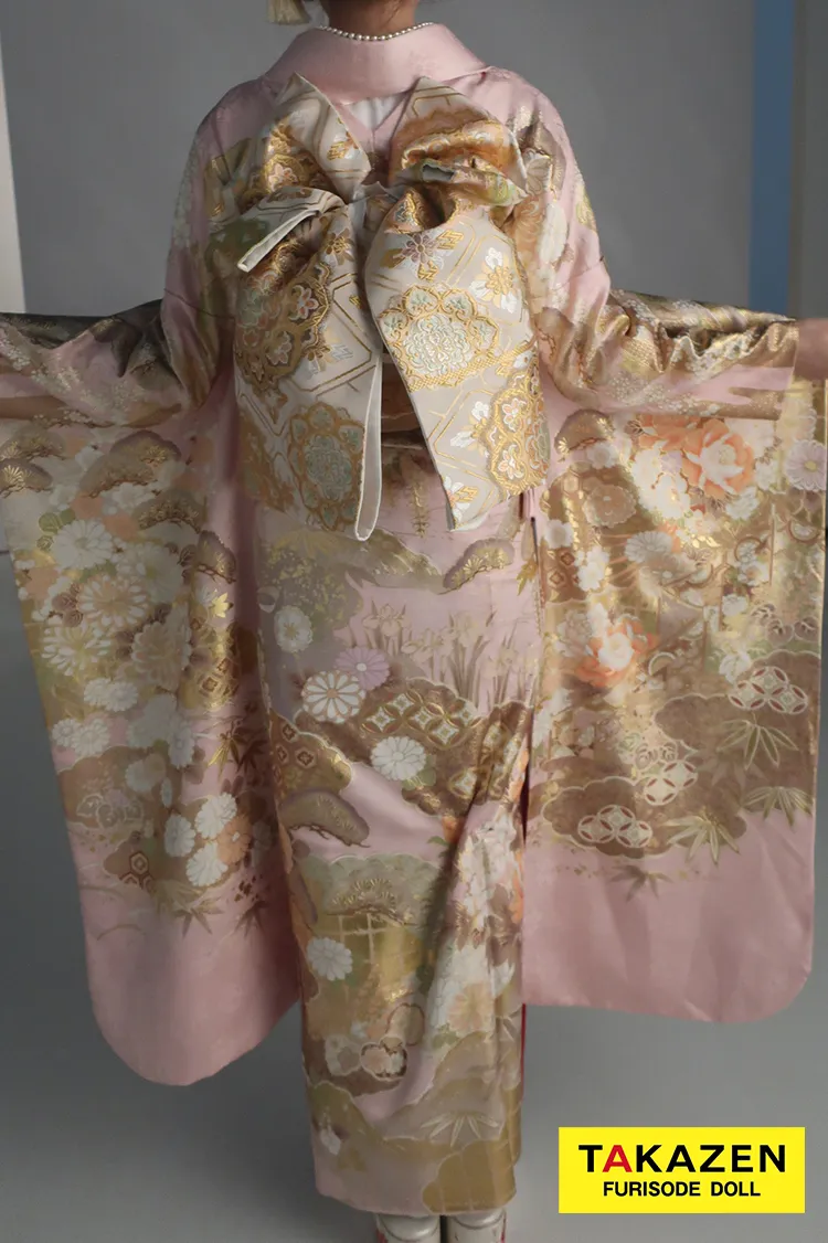 最新作プレミアム古典　紺色/ブルー　吉澤織物　毬柄/牡丹柄　吉祥の晴れ着田中優香の世界　かわいらしい振袖ネットレンタル　上品　佐藤不二子　27039