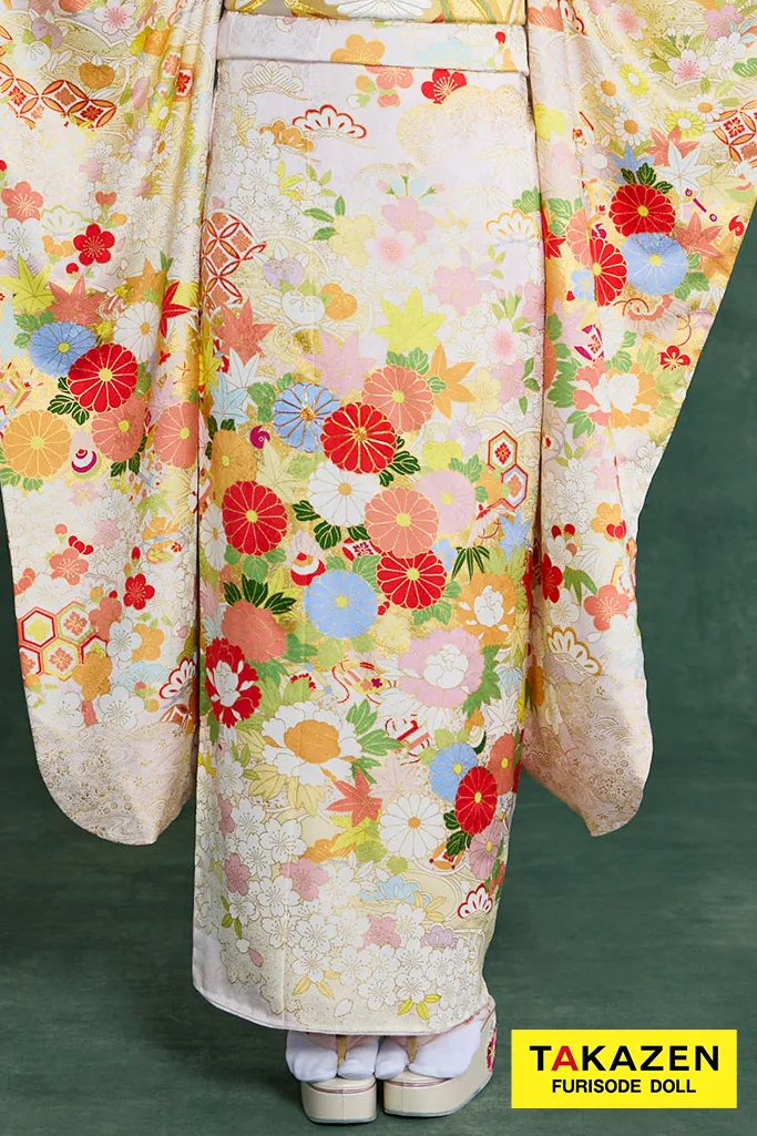 プレミアム古典　青柳/最高級手描友禅　ピンク/薄い色　菊柄　かわいらしい振袖ネットレンタル　はんなり　上品　清楚　村上なずな　26049