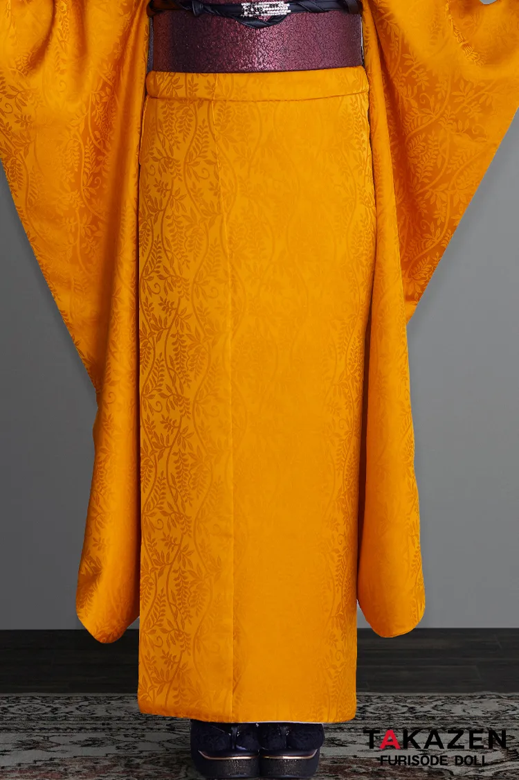 ヴィンテージスタイル　からし/マスタード　無地　シンプル　個性派　目立つ　かぶらない　派手　ブーツコーデ振袖ネットレンタル　スタイリッシュ　南琴奈　26063