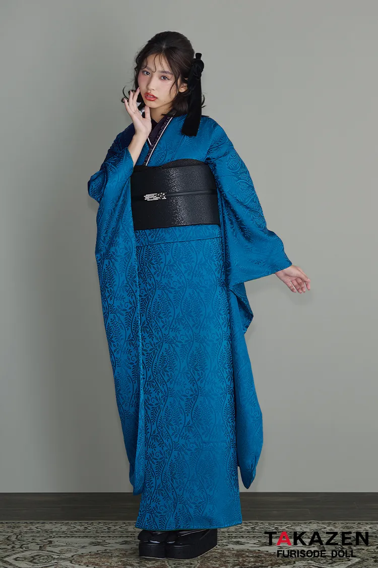 ヴィンテージスタイル　青/ブルー　無地　シンプル　クール　目立つ　かっこいい　かぶらない　派手　ブーツスタイル　弓ライカ　26065