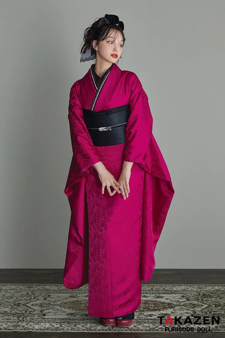 ヴィンテージスタイル　紫/ワインレッド　無地　シンプル　個性的　目立つ　かっこいい　かぶらない　派手　ブーツスタイル　香川るな　26064