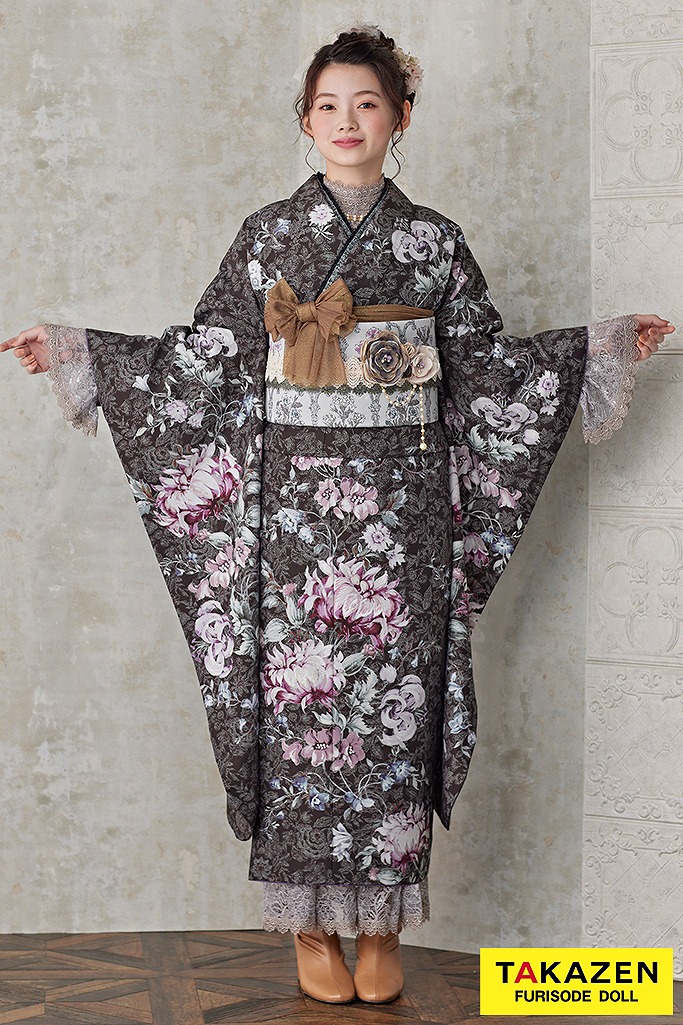 くすみカラーレトロ　グレー/スモーキーカラー　JILL STUART(ジルスチュアート)　アンティーク調　レースインナー/ブーツスタイル　南琴奈　24018