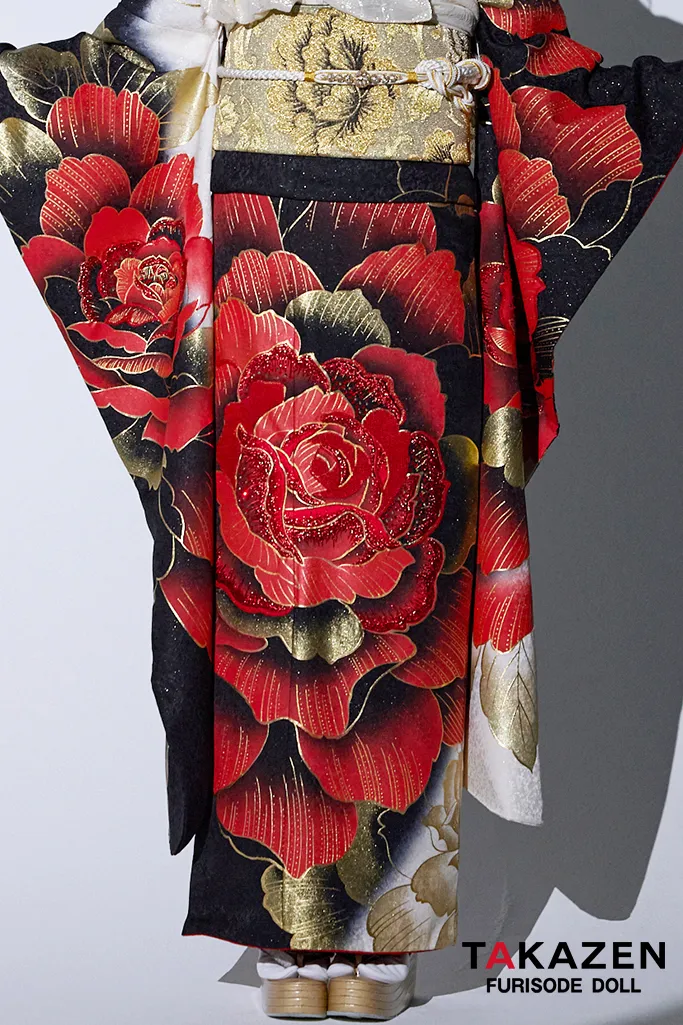 モード系グラマラス 赤/黒/金 バラ/大柄 派手かわいい キラキラ 目立つ