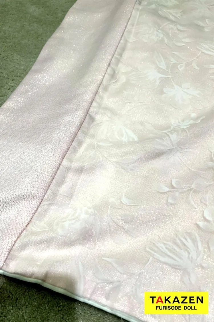 最新作ヴィンテージスタイル　ピンク/淡い色　シンプル　かわいい　すっきり　フロッキー生地振袖ネットレンタル　谷田ラナ　27062