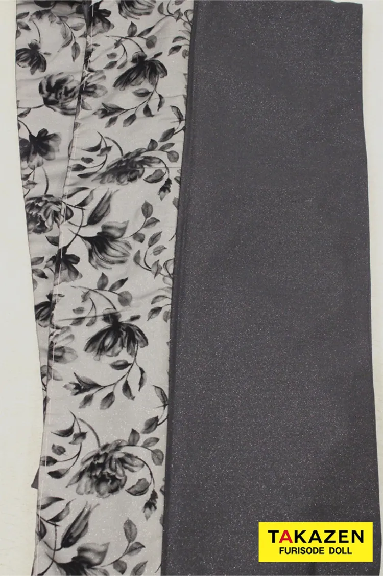 最新作ヴィンテージスタイル　黒/黒ベース　シンプル　スタイリッシュ　おしゃれ　フロッキー生地　大人っぽい振袖ネットレンタル　南琴奈　27063