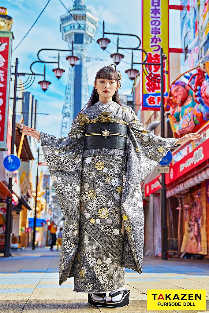 ヴィンテージスタイル　グレー　印伝　大人っぽい　かっこいい　シック　ノスタルジック　新野尾七奈　25027