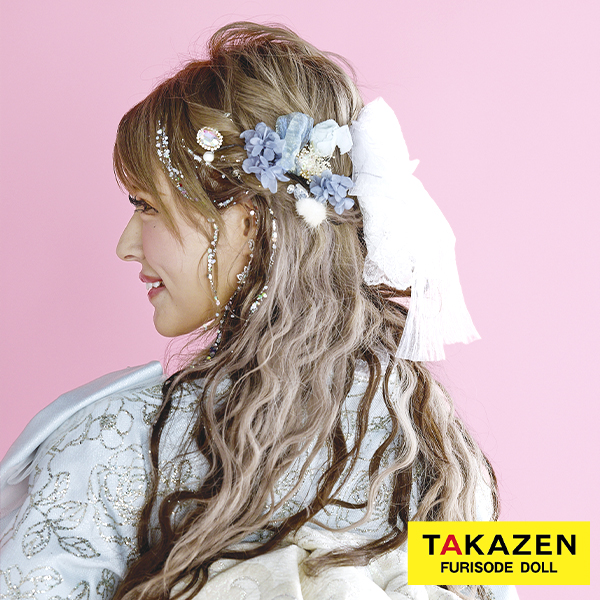 組み合わせ自由　バラ髪飾り　ヘアアクセサリーセット通販　くすみブルー