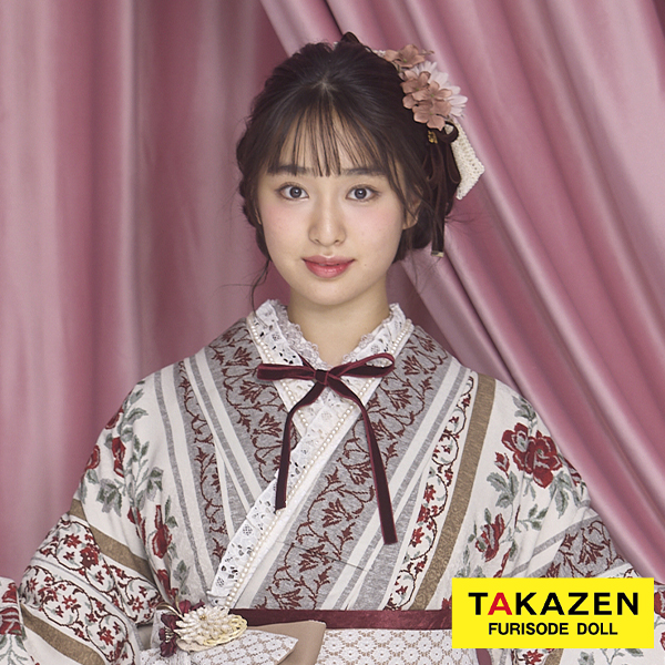 ガーリーベロアリボン半衿通販(レース)　赤/ワインレッド
