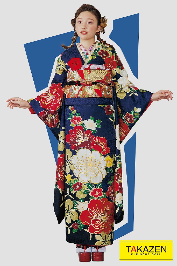 こちらはお 紺地の豪華な古典振袖フルセットの通販 by ひろ｜ラクマ の