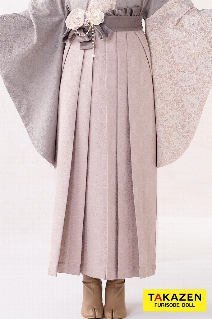 くすみカラーガーリー　グレー/ニュアンスカラー　立体花　レース生地　人とかぶらない　かわいい　葛西杏也菜　R26012