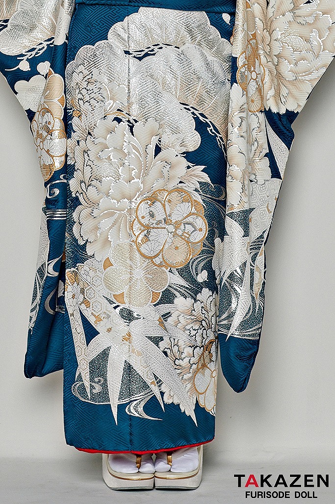 粋古典　ターコイズブルー/青/白　吉祥文様/流水模様　クール　寒色系　シック　新野尾七奈　25074
