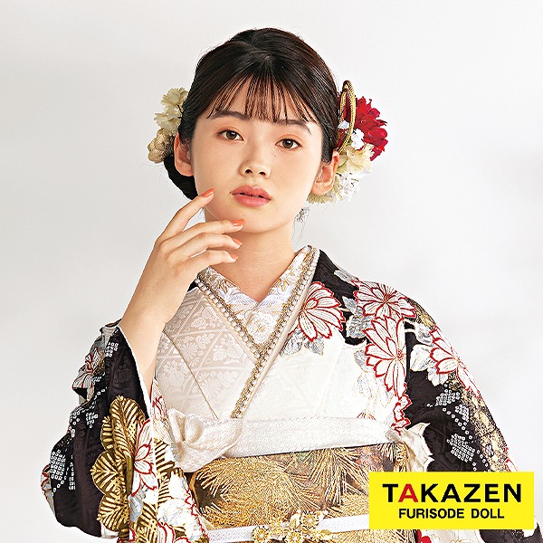 【成人式振袖/卒業式袴/通販レンタル重ね衿】派手可愛いパール　ゴールド(金色)/赤/黒/紫/ブルー/ピンク/シルバー(11種類)