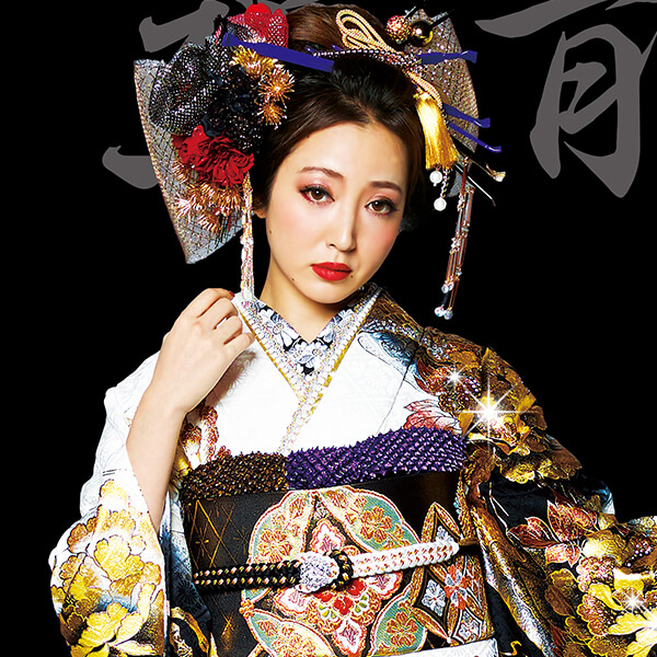 【成人式振袖/卒業式袴/通販レンタル重ね衿】派手可愛いパール　ゴールド(金色)/赤/黒/紫/ブルー/ピンク/シルバー(11種類)