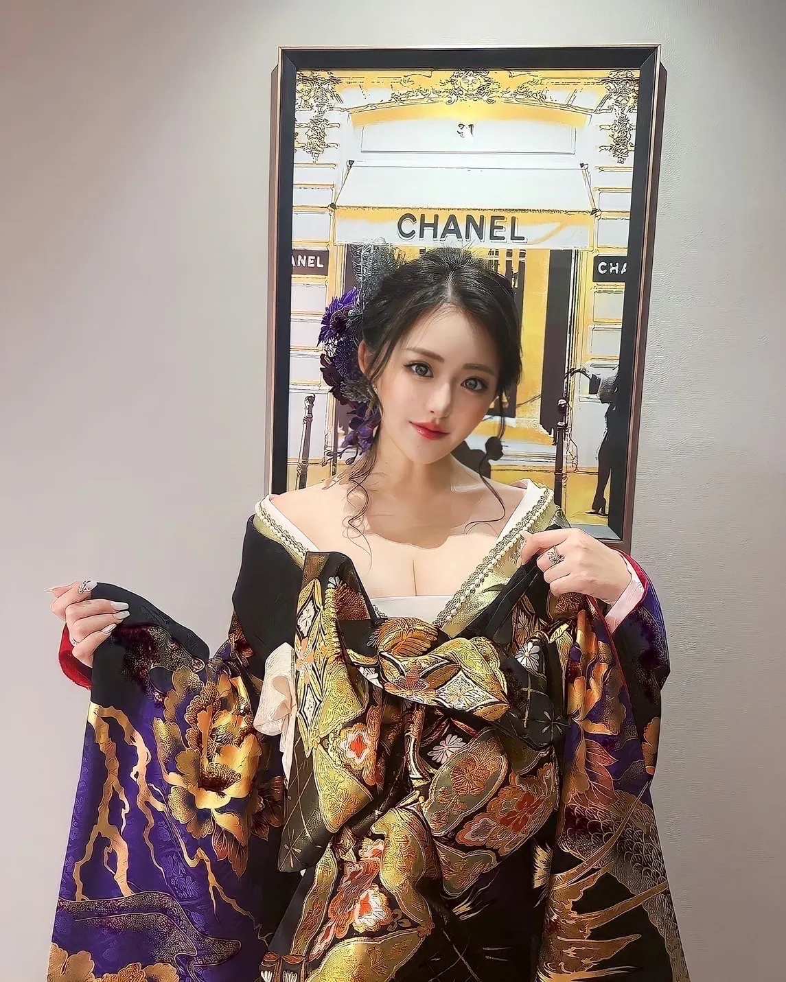 ClubRAISEイベントで大人気キャバ嬢のかるあちゃんに振袖をご