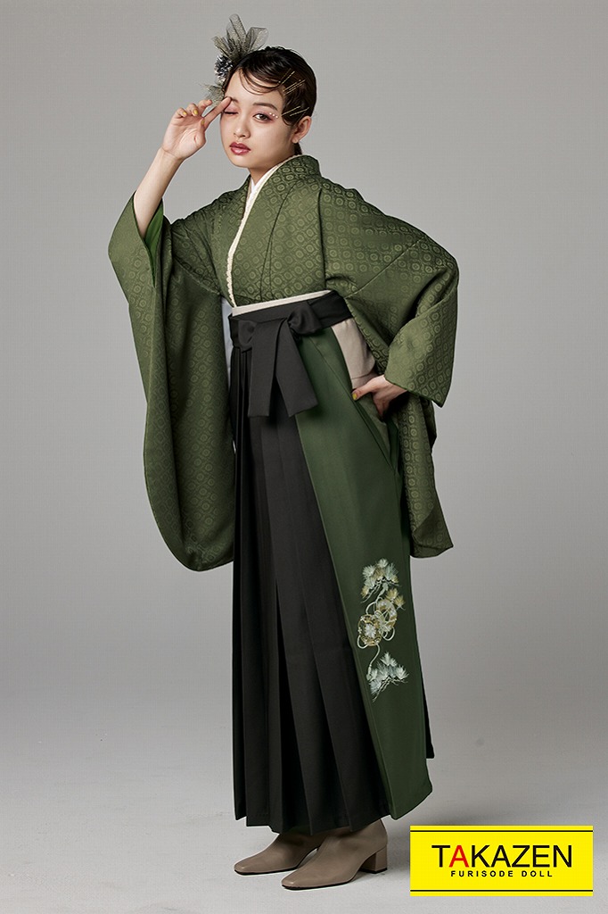 袴　ネットレンタル　緑