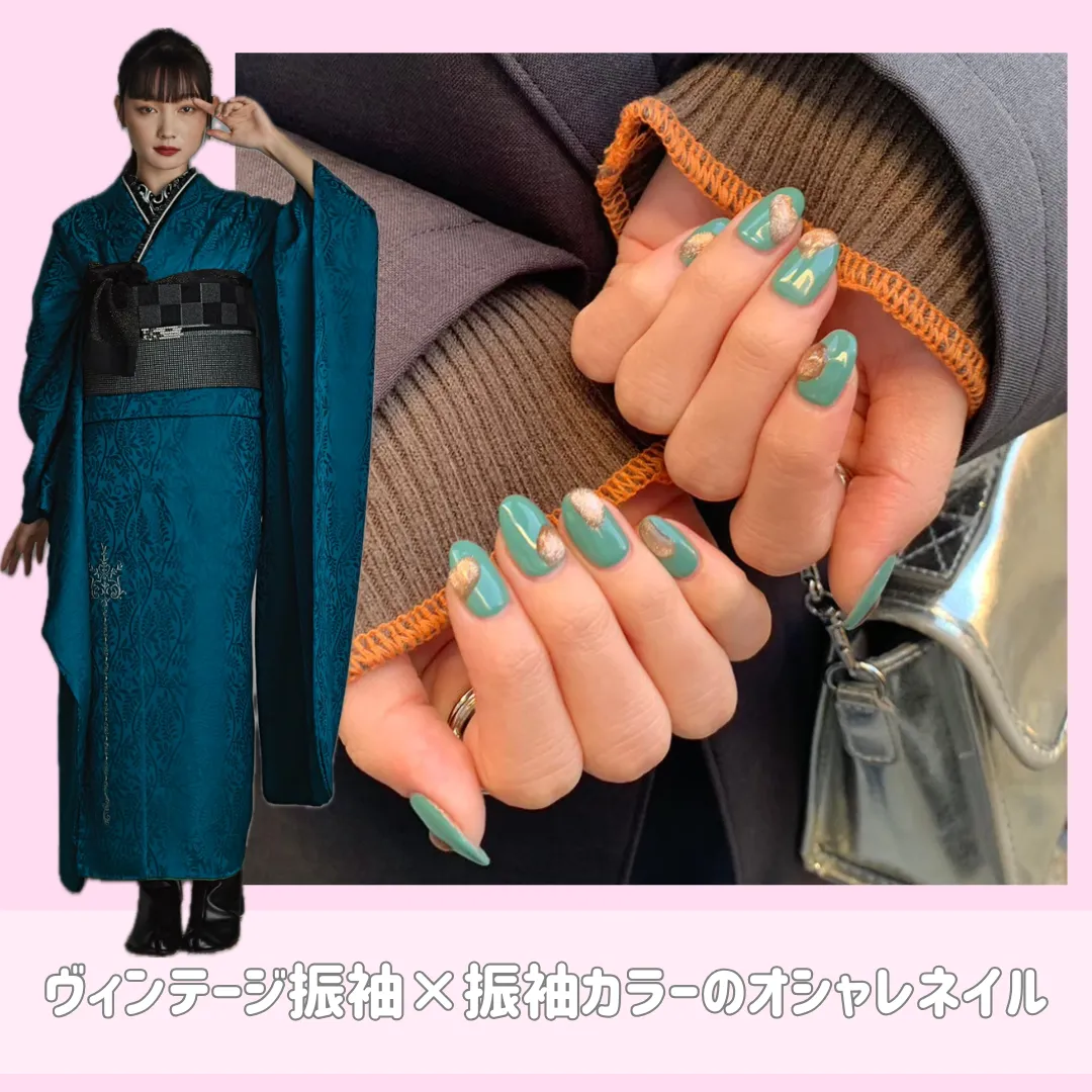 成人式振袖　ネイル　可愛い　おしゃれ