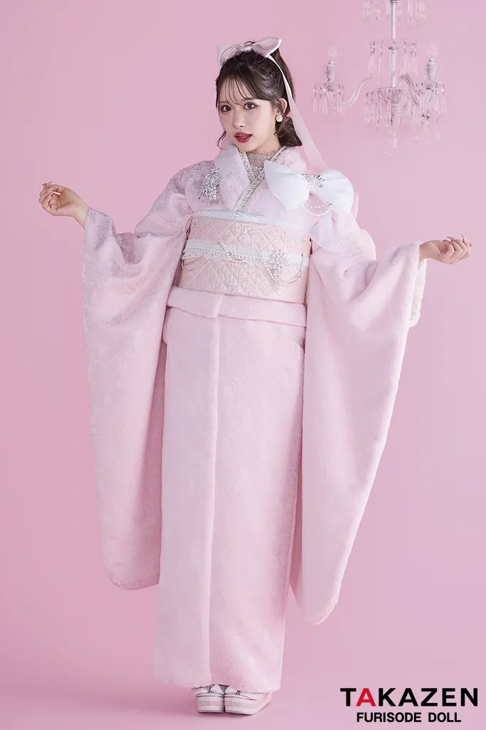 成人式　振袖　可愛い　キラキラ　ヘップバーン　ピンク