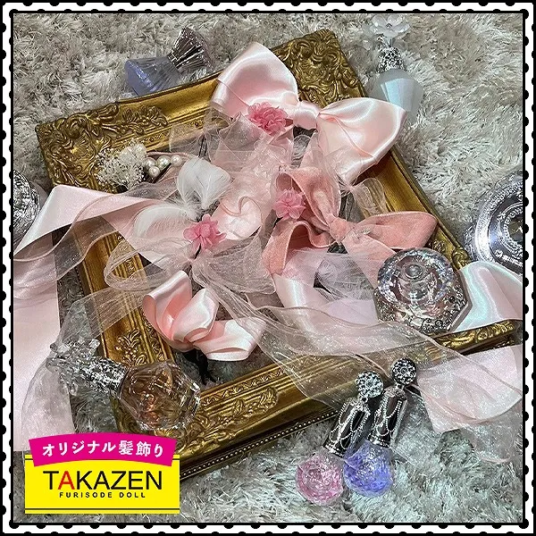 即日対応 すぐ届く髪飾り リボン ピンク ガーリー